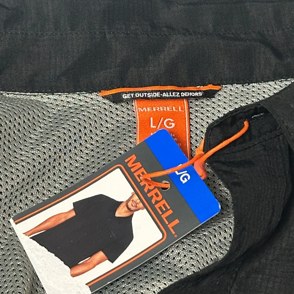 Merrell Tech Shirt SPF-30-50 Recyled material Fishing Hiking Lightweight Black - Picture 13 of 16